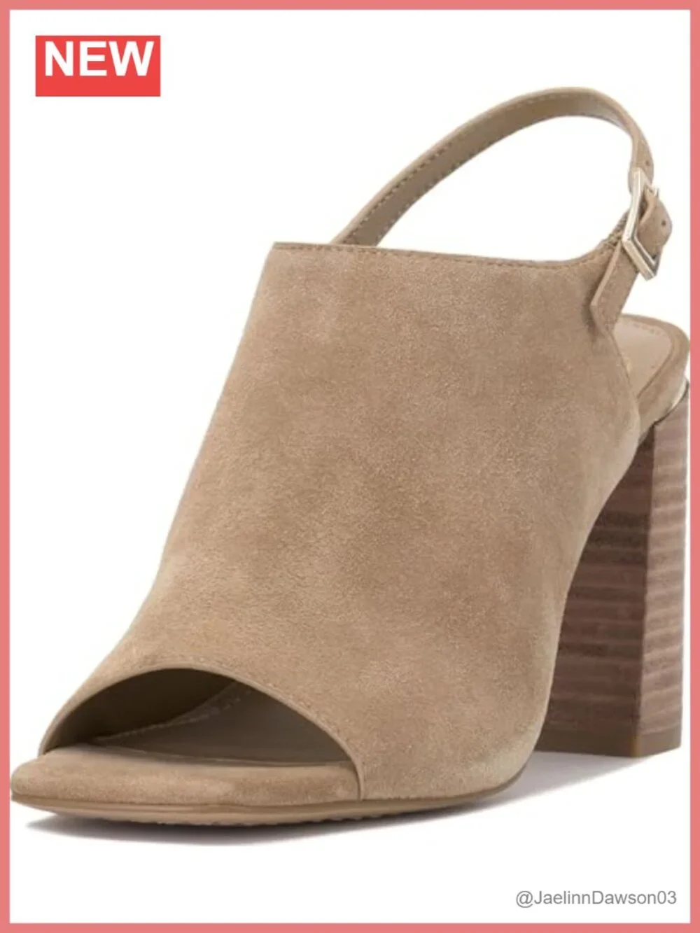 Vince Camuto Women's Haliza Peep Toe Block Heel Suede Sandals 3.3